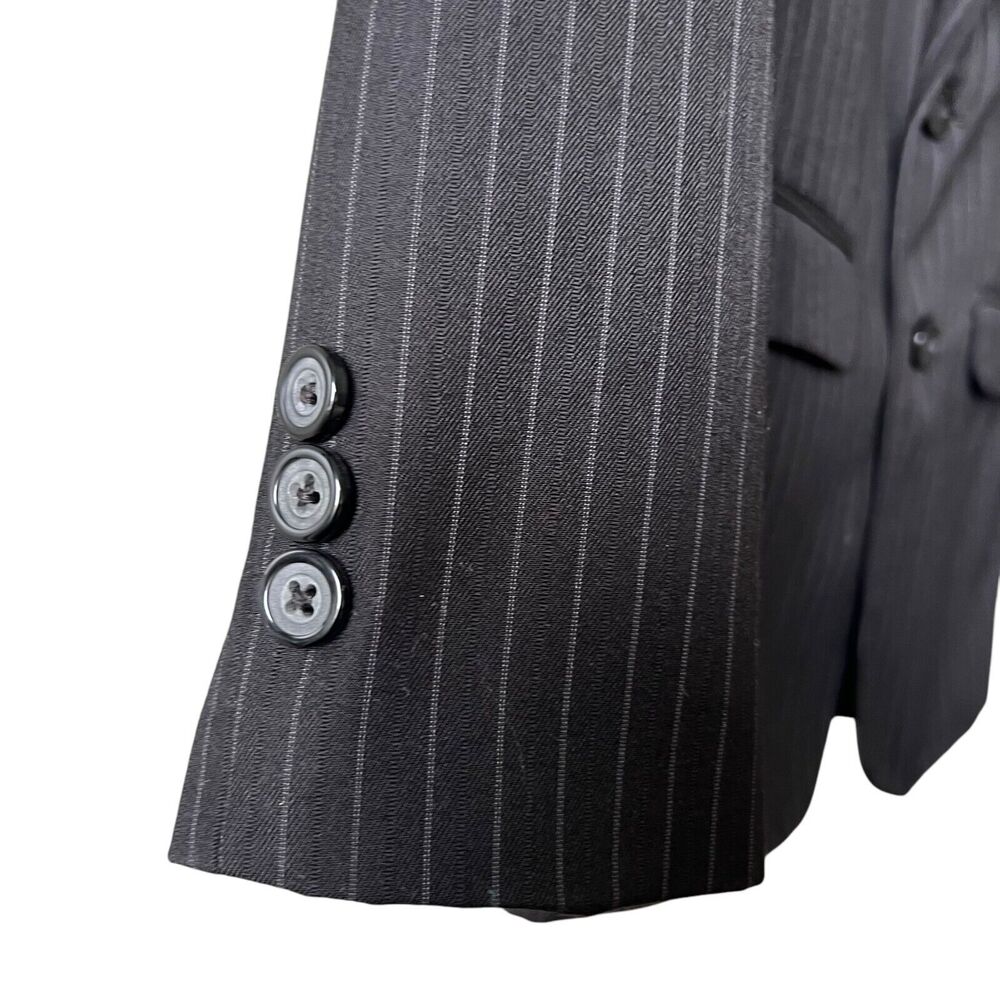 Dockers Boys Blazer Sport Jacket Size 12 Black 2 Button Coat Pinstripe Formal - Picture 6 of 11